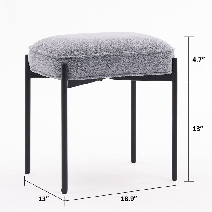 Ebern Designs Romere Vanity Stool Fabric Upholstered Accent Stool ...